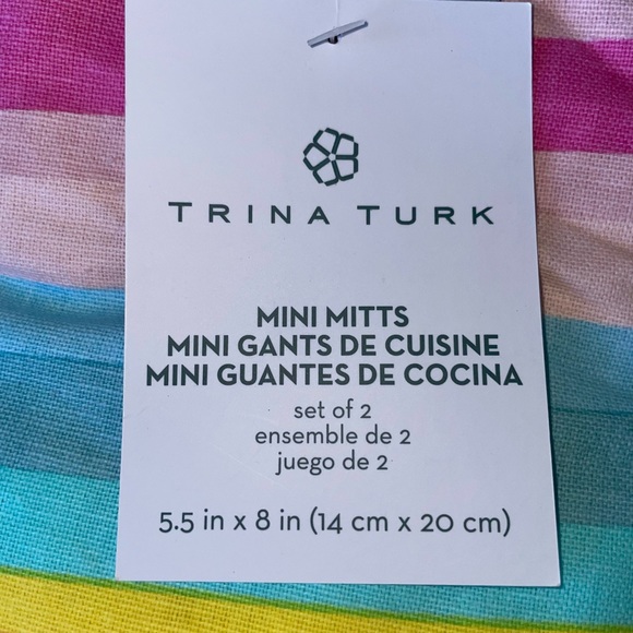 Set Of 2 Trina Turk Rainbow Oven Mitts 🌈 - Picture 3 of 3